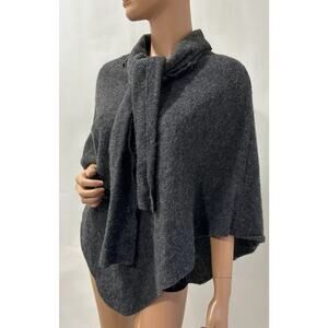 Alpaca Wool Cape Grey Fit S/M Export Quality Cusco Peru